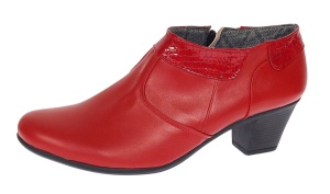 Botine dama din piele naturala cu fermoar Rosu MV4R - Img 6