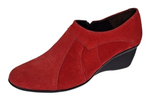 Botine dama rosii din piele naturala intoarsa cu platforme de 5 cm - Mira Velur - Img 12