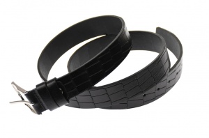Curea barbati eleganta, din piele ecologica negra 3.5 cm - DR335N - Img 2