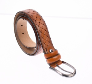 Curea barbati eleganta din piele naturala maro 3.5 cm DR236CON - Img 3
