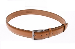 Curea barbati eleganta, din piele naturala, maro deschis 3.5 cm - DR002MD - Img 4