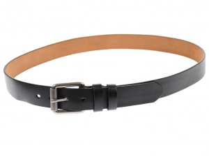 Curea barbati eleganta, din piele naturala, neagra 3.5 cm - DR1216N - Img 2