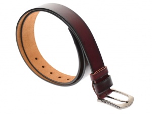 Curea barbati eleganta, din piele naturala, visinie 3.5 cm - DR1247VIS - Img 3