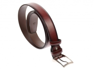 Curea barbati eleganta, din piele naturala visinie 3.5 cm - DR1320VIS - Img 4