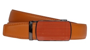 Curea barbati eleganta pentru costum piele naturala, Portocaliu, 3.5cm TK12PRT - Img 7