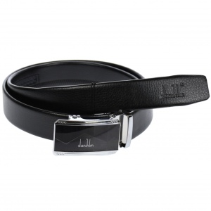 Curea din piele pentru barbati, catarama metalica fara ac, latime 3.5 cm, lungime reglabila, negru - LS225NSS - Img 1