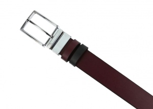 Curea eleganta barbati din piele naturala, Visiniu - 00001397VIS - Img 3
