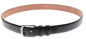 Curea neagra barbati casual, eleganta din piele naturala 3.5 cm - DR1320N - Img 3