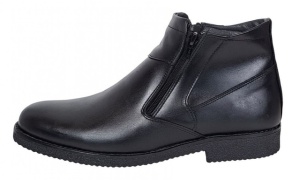 Ghete barbatesti negre din piele naturala cu doua fermoare Rusay Office GKR35NF - Img 5