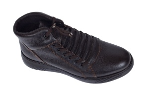 Ghete barbati casual din piele naturala, cu elastic, imblanite Maro GS414M - Img 2