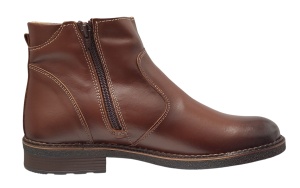 Ghete barbati casual din piele naturala cu fermoar imblanite GKR115M - Img 3