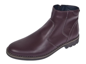 Ghete barbati casual din piele naturala cu fermoar imblanite GKR115VIS - Img 7