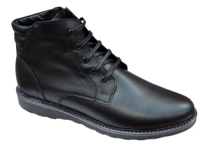 Ghete barbati casual din piele naturala cu fermoar (imblanite) Negre CORSANF