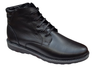 Ghete barbati casual din piele naturala cu fermoar (imblanite) Negre CORSANF - Img 10