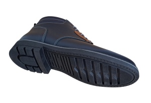 Ghete barbati casual, din piele naturala, cu siret, imblanite, bleumarin, GKR Imperium - GKR65BL - Img 2
