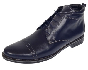 Ghete barbati casual din piele naturala imblanite Bleumarin BOND1BL - Img 6