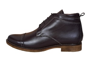 Ghete barbati casual, din piele naturala, imblanite, maro, BOND1MBOX - Img 4