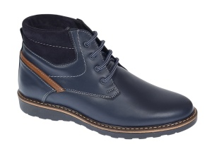 Ghete barbati casual din piele naturala imblanite model iarna Bleu GSCORSABLU - Img 7