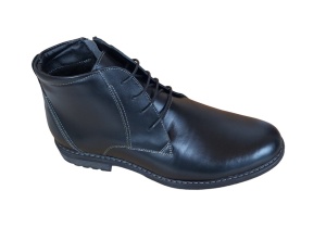 Ghete barbati casual, din piele naturala, imblanite, model iarna, negru, GF2071N2 - Img 9
