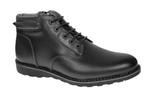 Ghete barbati din piele naturala cu siret si fermoar (imblanite) Corsa Negru GKR3XN - Img 2