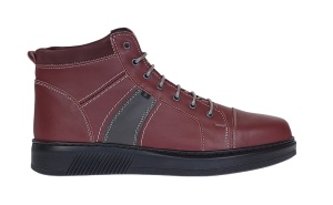 Ghete barbati din piele naturala imblanite Bordo, GKR40VIS - Img 6