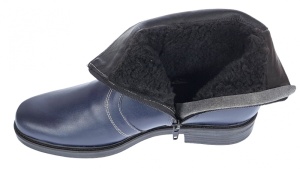 Ghete barbati din piele naturala, imblanite, elegante, cu fermoar, Bleumarin - GB99BLA2 - Img 5