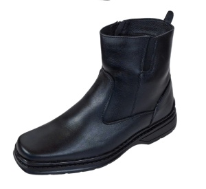 Ghete barbati, din piele naturala, model casual, inchidere cu fermoar, imblanite, calapod lat - 4013N - Img 7