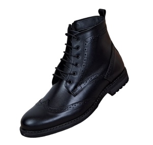 Ghete barbati Oxford din piele naturala imblanite GKR29 Negru - Img 6