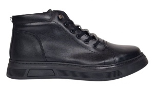 Ghete casual barbati model iarna din piele naturala cu fermoar GS2021GN - Img 5