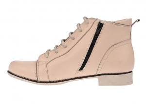 Ghete dama casual din piele naturala, imblanite - Made in Romania G21BEJBOX - Img 3