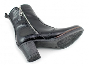 Ghete dama casual imblanite din piele naturala de culoare neagra GD206CRN - Img 4