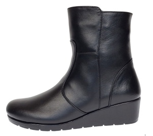Ghete dama din piele naturala cu fermoar imblanite Orto Negre MVS77ORTO - Img 2