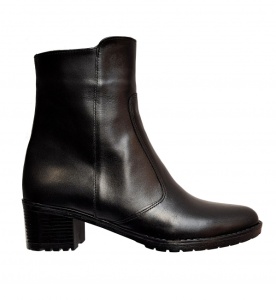 Ghete dama, din piele naturala, cu fermoar, negre, imblanite - GD964N2 - Img 5