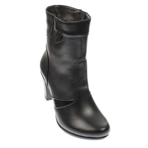 Ghete dama din piele naturala, cu fermoar, negre, IMBLANITE - MVS46N - Img 4