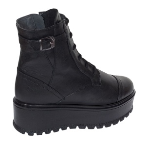 Ghete dama din piele naturala cu platforme de 5cm G215N - Img 4