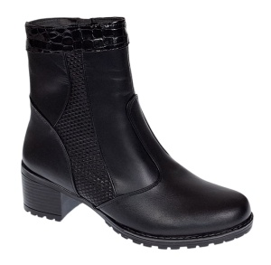 Ghete dama din piele naturala de culoare neagra imblanite Aisha MVS31XN - Img 2