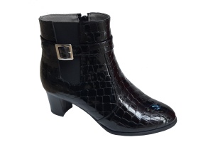 Ghete dama elegante negre din piele naturala croco - NA67CRN