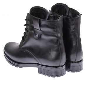 Ghete dama negre, imblanite, casual, elegante din piele naturala - BOC75N - Img 2