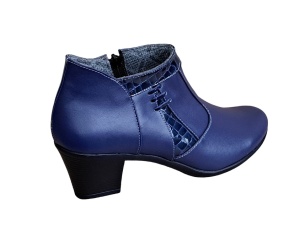 Ghetute dama din piele naturala, cu fermoar, bleumarin, MVS5BL - Img 2