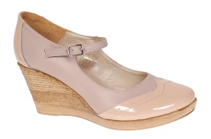 Marimea 36, 37 Pantofi dama din piele naturala bej cu varf lacuit LP104BEJBEJ - Img 6