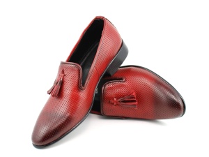 Mocasini barbati, rosii din piele naturala - L036RED - Img 4