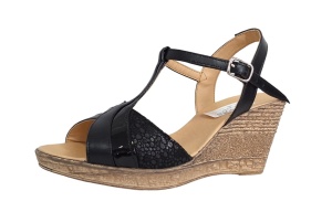 Oferta 39 -Sandale dama din piele naturala cu platforme de 7 cm - Model negru LS61NCOL - Img 2