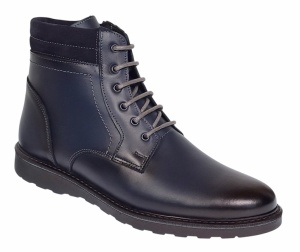 Oferta Ghete barbati sport casual din piele naturala cu siret si fermoar (imblanite) Corsa Blue