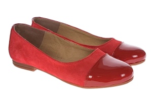 OFERTA marimea 35, 39 - Balerini dama, din piele naturala intoarsa, cu varf lacuit, rosu - LARENALACRVEL - Img 4