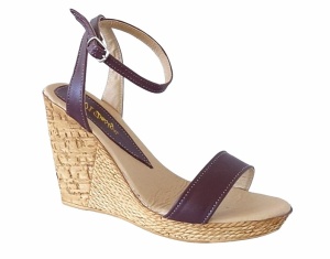 Oferta marimea 35 Sandale dama din piele naturala culoare maro toc 10cm LS415M
