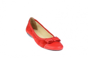 OFERTA marimea 36 - Balerini dama casual din piele naturala in combinatie cu piele intoarsa - Made in Romania LZENARR