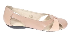 Oferta marimea 37 Balerini dama decupati din piele naturala Bej LZENABEJLAC - Img 3