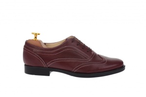 Oferta marimea 37 Pantofi dama, casual din piele naturala, culoare grena, LP29GRENA - Img 3