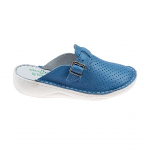 Oferta marimea 37 Saboti medicali dama din piele naturala Royal Blue Med-Line LBR128BLUE