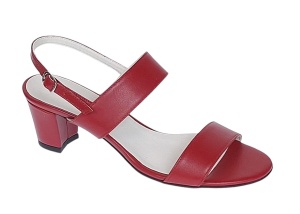 Oferta marimea 37 Sandale dama din piele naturala cu toc de 5cm Rosu LNA59ROSU - Img 8